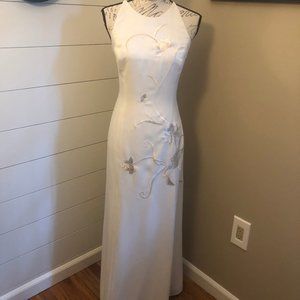 Stunning Embroidered Cream Cache Gown